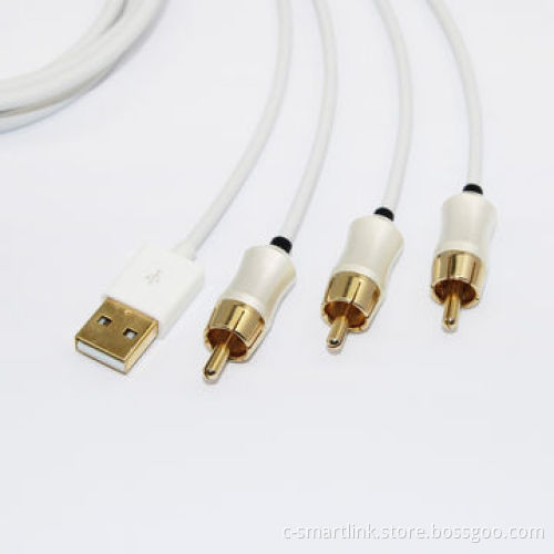 HDMI to AV RCA cable, video signal and R/L audio output, supports analog composite, L=1.5m, 480p